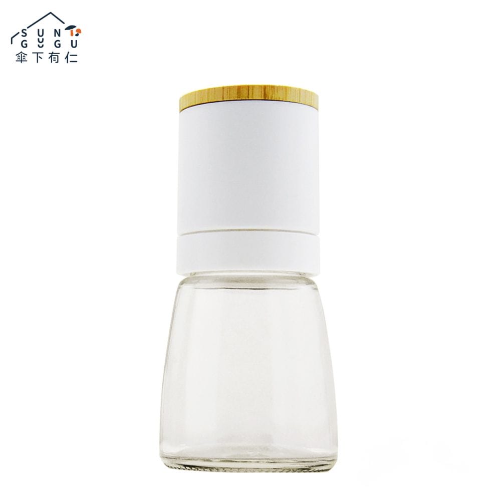 傘下有仁_白研磨罐 日式竹蓋研磨罐140ml_白色